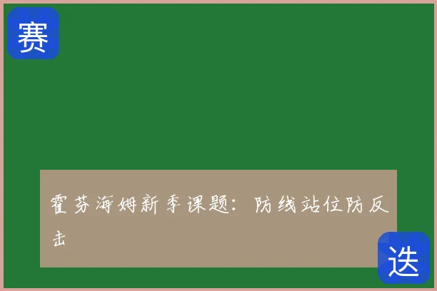 霍芬海姆新季课题：防线站位防反击